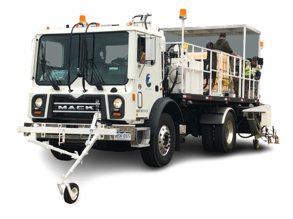 Large airless paint truck